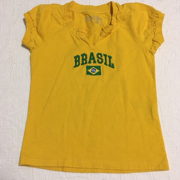 2-4T (6/$20) Brasil Football Fan Wear T-Shirt - Picture 1 of 6